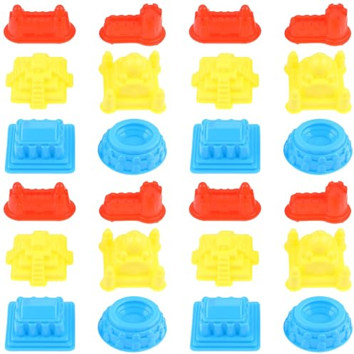 Gogogmee Set Stampi per Castello di Sabbia, 30 Pezzi in Plastica Pp Sicura, Giocattoli da Spiaggia per Gioco Creativo Indoor e Outdoor, Kit per Costruzione Sabbia e Colore Colore Casuale