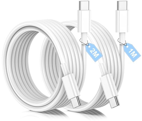 USB C Charger Cable, 240W USBC to USBC Cable 1M+2M 2 Pack Fast Charging | PD Type C Charge Cable Fast Charging USBC Cable for iPhone 17 16 15 Pro Max MacBook Pro Air iPad Pro Samsung Galaxy S25 Ultra