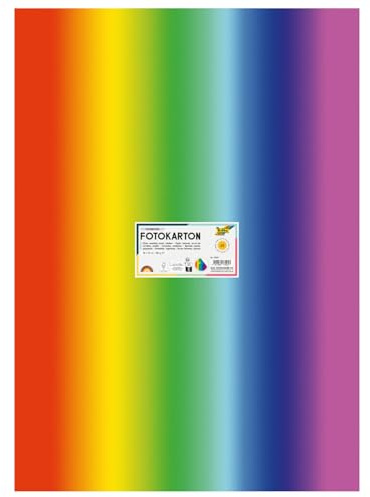 Fotokarton 10 Bogen, 300 g/qm, 50x70 cm (Regenbogen)
