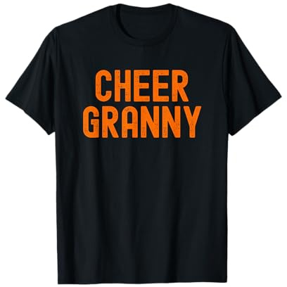 Cheer Granny Grandma Orange Cheerleading T-Shirt