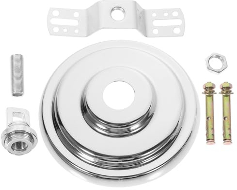 HEATSHAKING Piastra di Copertura per Lampadario Pesante in Metallo Argento, Gancio per Sospensione Supporto a Farfalla, per Lampade da Soffitto Decorative Stili multipli