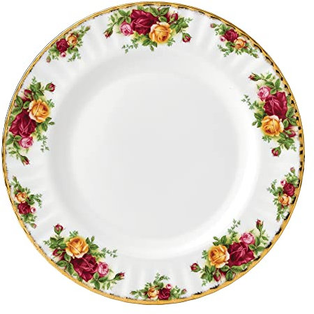Royal Albert - Old Country Roses Plate Gift - Vintage Fine Bone China Serving Dinner Plate - Large Size - Floral Pattern, 27cm