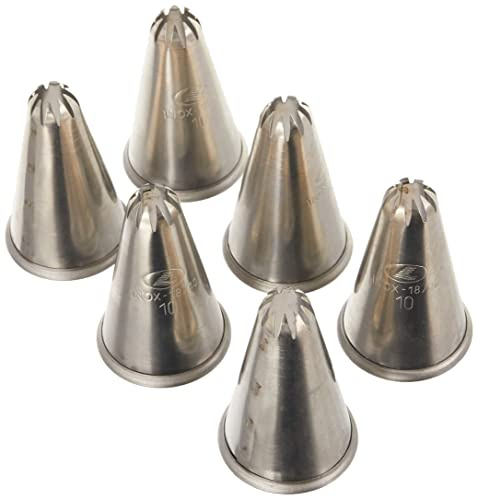 Lacor 68980 - Pack 6 Boquillas Rosa Acero Inoxidable 10cm - Uso Profesional | En acero inoxidable, para un uso práctico y profesional en cocina; ideal para cocina profesional y uso diario en casa