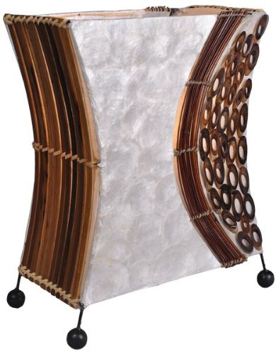 Woru Deko-Leuchte WAYAN, Lampe aus Natur-Material, Stimmungsleuchte, eckig, Höhe ca. 30 cm