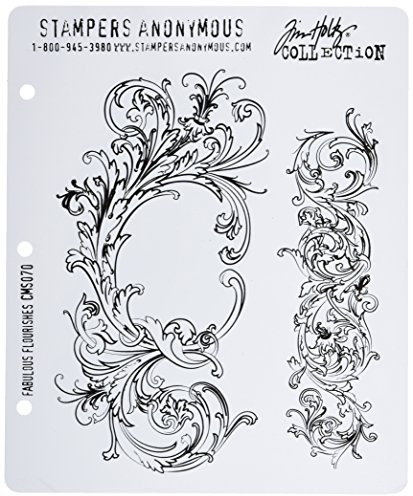 Stampers Anonymous Tim Holtz Cling Stamps 7X8.5, Fabulous Flourishes