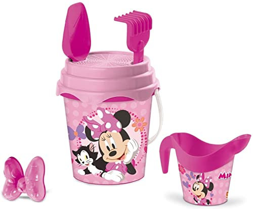 Mondo Toys - BUCKET SET + WATER CAN MINNIE - Sandeimer Set ø17 cm mit Giesser - 6-Teiliges Strandspielzeug Set für Kinder ab 3 Jahren, Strandset - 18833