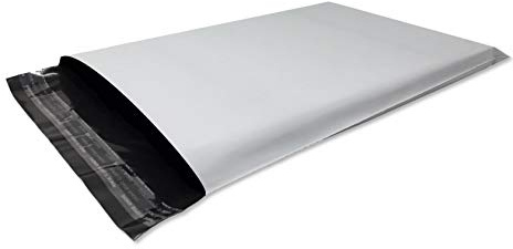 100 sobre de plástico envío 250 x 350 mm + 40 mm solapa ripstop sobre blanco opaco