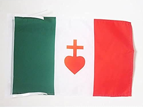 AZ FLAG Bandera Italie Sacré Cœur 45x30 cm Poliéster 100D Cuerdas | Uso interior y exterior Enseña catolica italiana costuras dobles y bordes reforzados