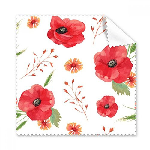 Kunst Malerei Aquarell Blumen Dekoration Corn Poppy Ohren Gläser Tuch Reinigungstuch Geschenk Handy-Display von 5 x