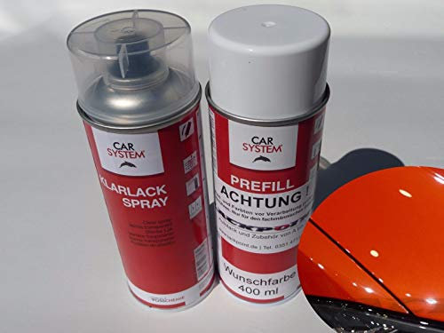 Lackpoint Spraydose Set 400ml Basislack für VW Audi LB2Y Habanero Orange Metallic + Klarlack Autolack