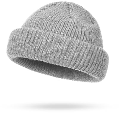 CLAPE Unisex Fisherman Beanie Bonnet de Trawler d'hiver Short Knit Hat Retro Winter Docker Hat