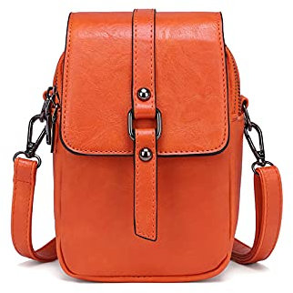myfriday Vintage Umhängetasche für Damen Kleine Schultertasche Handtasche Messenger Bag Handytasche mit 2 Haupttaschen & Kopfhörerloch