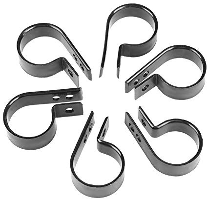 Garosa 200Pcs Black Nylon P Clips Clamp Assortment Kit for Wire Cable Management Hose and Pipe Clamps with Cable Organizers