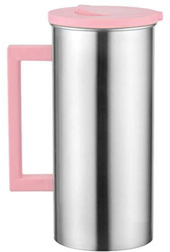 Edelstahl Getränkekrug 1800ml Rosa für Kaltwasser und Saft | Thanksgiving Abendessen und Partys, Leicht zu Öffnen und Reinigen, Passend für Kaffee und Wasser
