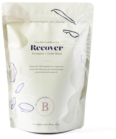 The Bathologist Fizzy Bath Soak, Shea Butter & Epsom Salt, Mineral Therapeutics, Exfoliating for Dry Skin, Vegan & Cruelty-Free, 32 oz (Recover)
