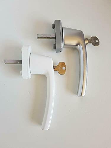 Roto Hoppe Fenstergriff Silber Alu abschließbar Stift Griff (silber)