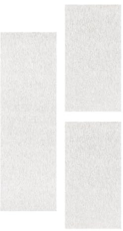 HomebyHome Alfombra Alrededor de la Cama Pila Corta Diseño Moteado Liso Dormitorio Suave Rectangular 3 Partes de Corredor, Color:Crema, Juego de Cama:2X 60x100 + 1x 80x150