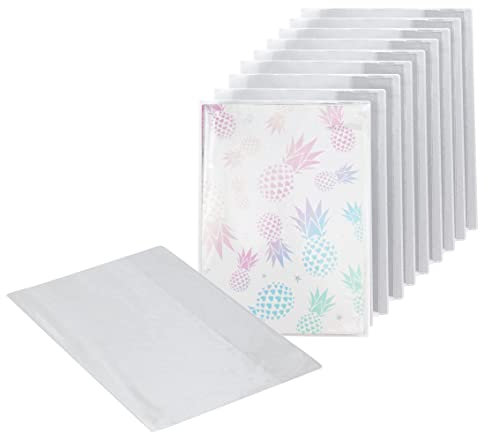 Exerz A4 buchumschläge Hefthülle klar wasserabweisend - Schutzhüllen zum Hineinschlüpfen für Notebooks, PVC-Hülle (10 Stück)
