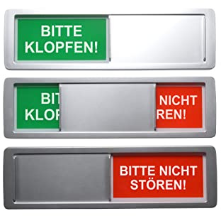 FREI/BESETZT SCHILD BITTE KLOPFEN/BITTE NICHT STÖREN 17,8x5cm Mit magnetsicher Rückseite & zusätzlich 2starke Klebepads der renommierten Marke 3M für nicht-metallische Oberflächen - Büroschild (1)