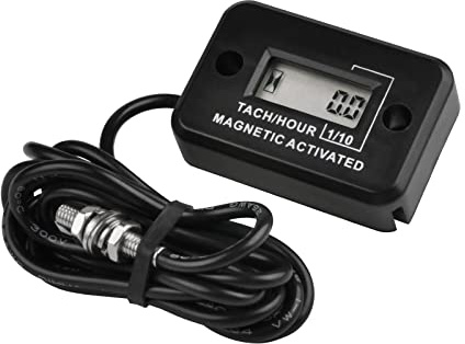 NInE-ROnG LCD Digitaler Magnetisch Aktivierter Drehzahlmesser Betriebsstundenzähler, Betriebsstundenzähler mit Rotierender Welle, Verwendung für Diesel-/Gasmotor, Kompressoren, Generator