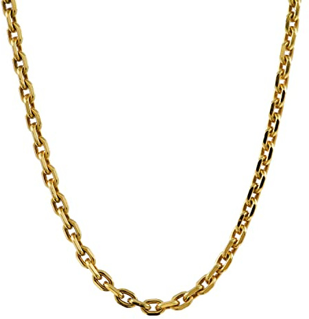 Ankerkette diamantiert Breite 1,2mm - 585-14 Karat Gold, Kettenlänge:45 cm Damenkette