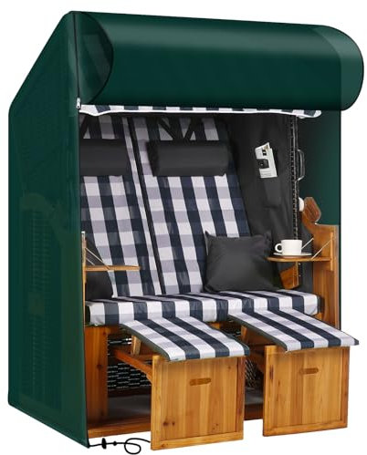 RICHIE DHBCC135-0GR - Copertura per poltrona da spiaggia impermeabile, antivento, resistente ai raggi UV, resistente agli strappi, in tessuto PE valorizzato (135 x 105 x 175/140 cm), trasparente