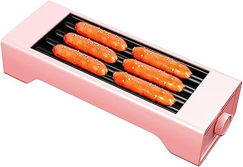 Maquina Perritos Calientes Mini Máquina For Hacer Salchichas A La Parrilla For Perros Calientes De Escritorio For El Hogar, Bandeja De Goteo Extraíble con Rodillos Antiadherentes, For Niños Y Adultos