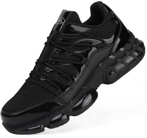 LIANGGO Steel Toe Shoes for Men Women Composite Toe Shoes Indestructible Safety Lightweight Steel Toe Sneakers Slip Resistant Puncture Proof Air Cushion Breathable Industry Construction Work