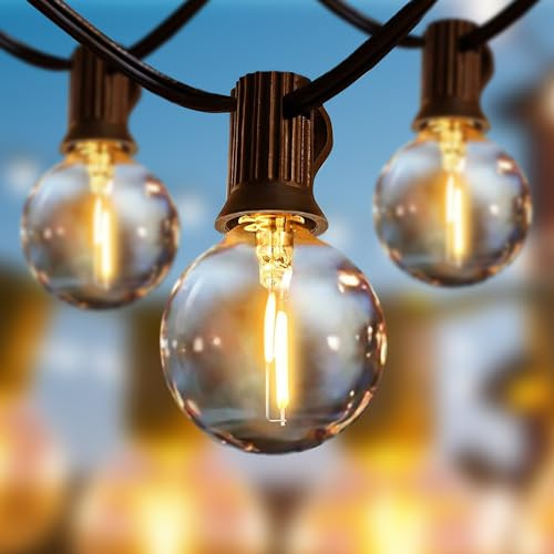 Svater Festoon Lights Outdoor 15M, G40 LED String Lights Mains Powered