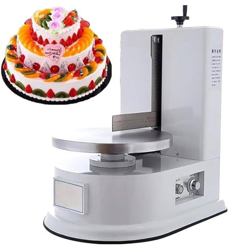 DPLXFPP Automatic Decorating Cake Coating Smoothing Scraping Machine Portable Cake Icing Machine Adjustable Cake Icing Smoother Tool Baking Birthday Cake Frosting Machine,White