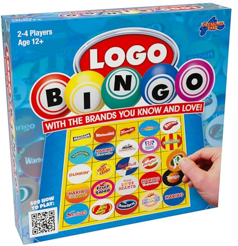 Drumond Park Jeu de bingo avec logo - Le jeu classique des marques que vous connaissez et aimez au format de bingo - Jeux familiaux pour 2 à 4 joueurs pour enfants et adultes, convient aux enfants de