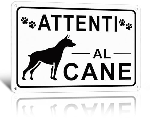 TAKULA 22 x 15 cm. Cuidado con el perro, cartel con soporte adhesivo y agujeros autoperforantes, cuidado con el perro de metal