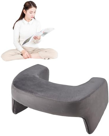 WPJBDS Lesekissen Mit Armlehnen, Schoßkissen Zum Spielen, Mehrzweck-lese-bettruhekissen Zum Faulenzen, Lesen, Sitzen Im Bett, Boden, Sofa, Memory-Schaum-Gaming-Kissen(Color:Grau)