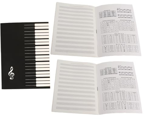 3 Stück Übungsnotenbuch für Klavier und Gitarre Schwarz | Papier, Wiederverwendbar mit Abreißseiten, für Musiknoten und Songs im Außenbereich