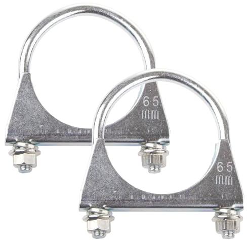 2 Pcs 65mm Exhaust Clamp, Heavy Duty Exhaust Clamps U Clamps, Special Clamp for Exhaust Pipe U-Shaped Galvanized Pipe Clamp, Exhaust U Bolts for 65mm Diameter Exhaust Tail Pipe Clamps