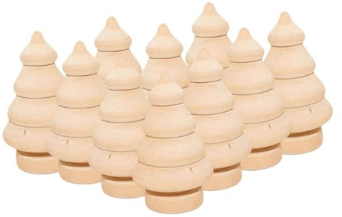 JEWEDECO 10stücke Teiliges Unfertige Holz-weihnachtsbäume Für Junge Mädchen Bastelmaterialien Zum Malen Kreative Dekorationen Und Spielzeug Für Kunstprojekte Und Weihnachten