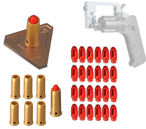 24Stück Weiche Kugeln +8 Stück PatronenhüLsen, Waffe Soft Bullet Geeignet FüR(Revolver-Stil Fidget Soft Bullet Guns Toy 5 Serien-Starts), Nur Weiche Kugeln(Ohne Softball-Pistole)