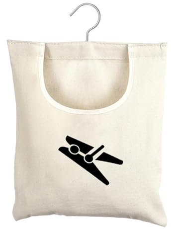 Epunk Peg Bag Reusable Peg Basket Pegs for Washing Line with Bag 30 x 25 cm Canvas Peg Bags for Washing Line Peg Organisation Hanger for Washing Line Rotary Airer Laundry Clips Storage Sack