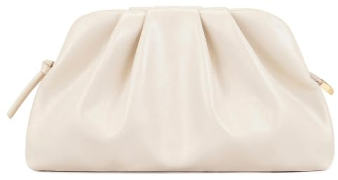 Milisente Cloud Clutch für Damen, PU-Leder, plissiert, Abendtasche, Geldbörse mit Schultergurt