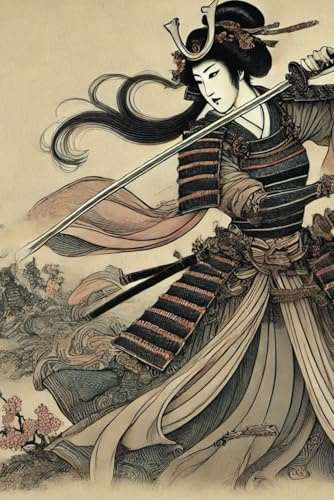 Samurai Kriegerin Ukiyo-e Notizbuch – A5 Blanko | 110 Seiten | Japanische Katana-Kunst | Onna-Musha | Onna-Bugeisha