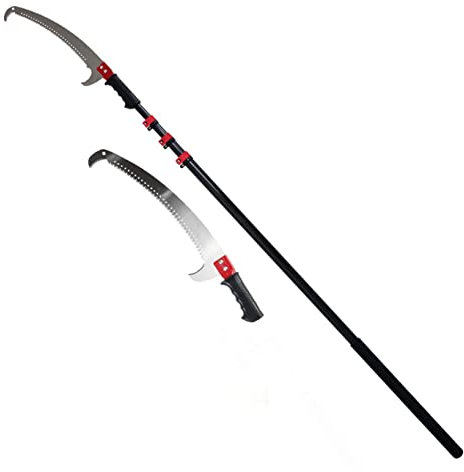 YJKKZQLB Teleskop-Baumschere, Fußstange, Astsäge/Säge mit Langer Verlängerung/Teleskop-Baumschere, ausziehbare Astsäge und -Trimmer, 24 Fuß/7,2 m Arbeitshöhe, ausziehbares Gartengerät, 24FT