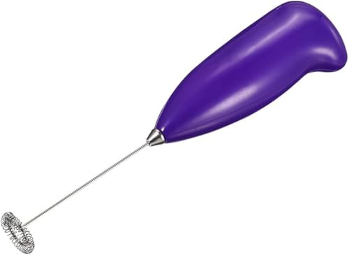 Milk Frother Handheld, Electric Egg Beater, Portable Stirrer Mixer for Matcha Coffee, Electric Milk Whisk Drink Mixer Mini Foam Maker for Hot Chocolate Frappe Latte (Purple)