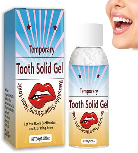 Temporary Tooth Filling, Moldable Temporary Tooth Repair for False Teeth, Dental Repair Beads for Chipped & Broken Tooth, Quick Fix Tooth Solid Gel for False Teeth