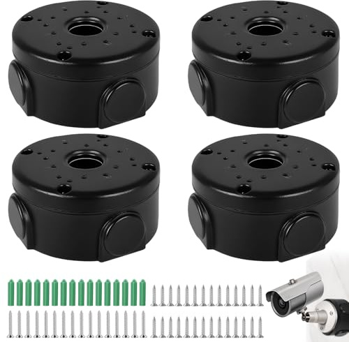 4 Stücke Wasserdichte Anschlussdose für Überwachungskamera, Anschlussdose Universal für Dome-Kamera, Überwachungskamera-Montagebox, Universal Abzweigdose Überwachungskameras