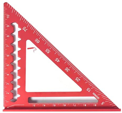 4 Zoll Aluminium Dreieck Herrscher 45 Grad/90 Grad Holzbearbeitung Quadratischer Prospraktor Multifunktionales Messwerkzeug Aluminium Holzbearbeitung Lineal