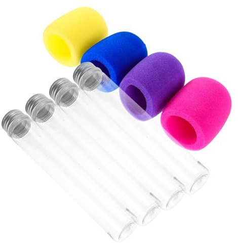 UPKOCH Microphone Factice Plastique Coloré Lot de 8 Tubes à Bonbons Accessoires de Karaoké pour Fête Disco Jouet pour Chanteur Apparence Réaliste pour Garçon et Filles et Adultes