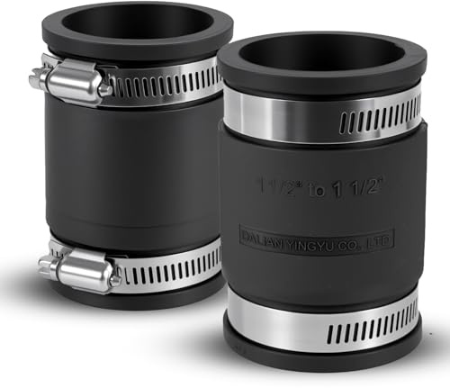 DLYYPLUS 2 Stück Flexible Muffe I Rohrkupplung Ø 50 mm | Klemmbereich 43-51 mm | Für Kunststoff, Kupfer und Stahl