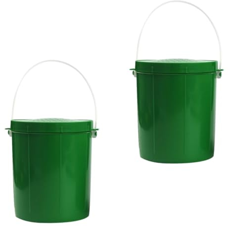 CIYODO 2 pièces Seau à Appâts de Portable Boîte Rangement Leurres avec Couvercle et Ventilé pour Terre Accessoire Pratique pour Plein Air