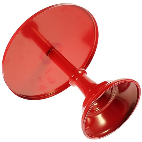 ZUNOXAZ Supporto per Torte Rosso Tondo in Ferro da 33cm Superficie Liscia Decorativa per Feste e Bar