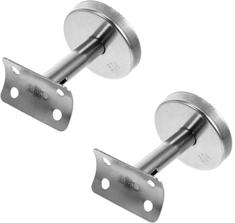 Sewroro 2pcs Stainless Steel Stair Handrail Brackets Straight Wall-Mounted Support, 60mm Long Adjustable Banister Railing Connectors for Indoor and Outdoor Staircases